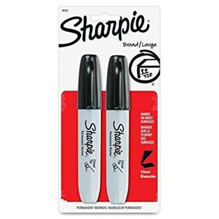 SHARPE MANUFACTURING Chisel Tip Permanent Markers, Black, 2PK 652-38262PP